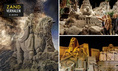Entree zandsculpturenexpositie